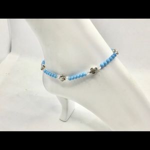 Swarovski crystal and turquoise ankle bracelet